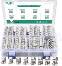 120PCS Fuel Line Hose Clamps Kit 304 Stainless Steel 7-18mm Adjustable