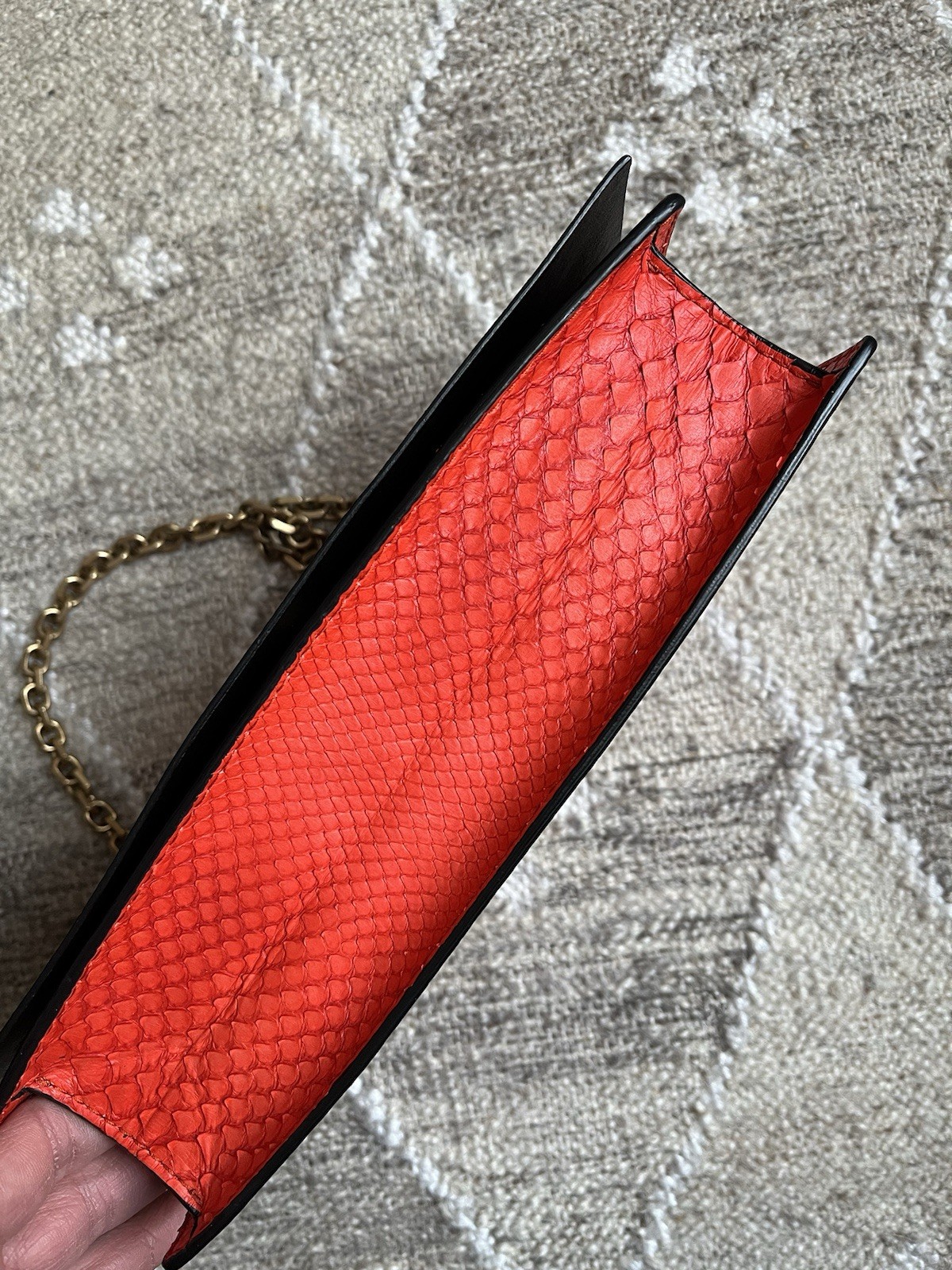 Calvin Klein Collection Orange Python Shoulder Bag - image 6