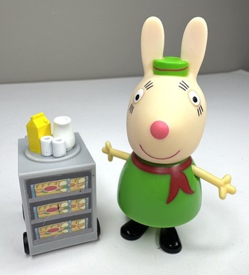 Peppa Pig Plane Beverage Snack Cart Flight Attendant Miss Rabbit  Milk & Juice