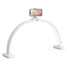 Nail Desk Light 45 W Half Moon Desk Lamp with Phone Holder Adjustable Brightness