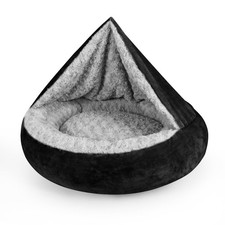 Small Dog Bed Cat Bed with Hooded Blanket, Cozy Cuddler Luxury Puppy Pet Bed,...