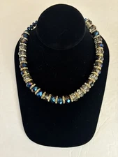 Beaded Necklace Earth Tone Colors Various Style Beads Shapes 18”