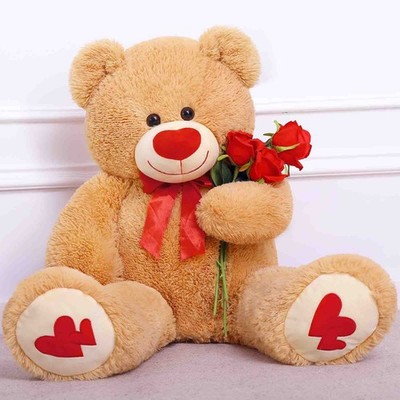 MorisMos Love Heart Giant Teddy Bear, 36inch Big Love Bears with Bow Tie, Large
