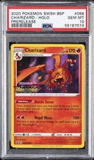 2020 POKEMON SWSH BLACK STAR PROMO PRERELEASE #066 CHARIZARD-HOLO PSA 10