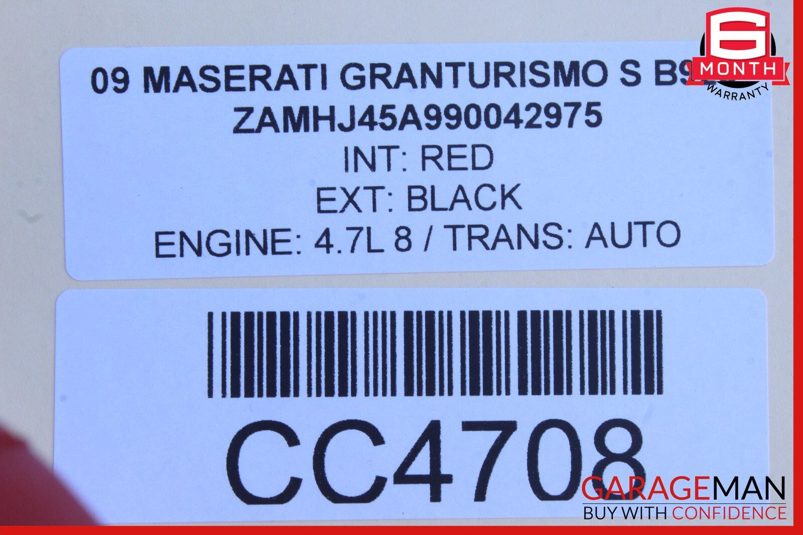 08-12 Maserati GranTurismo M145 Front Complete Seat Cushion Cover Assy Set