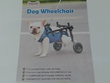 Adjustable Small Dog Wheelchair, Blue Mobility Aid For Disabled Pets