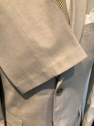 Men’s Two Piece Beige By Racing Green 40/42 Long Linen Cotton Wool Lightweight - Picture 11 of 21