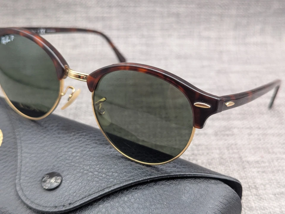 Ray-Ban Clubround Polarised Sunglasses RB4246 51mm Tortoiseshell / Green, photo 4 of 5