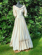 Brautkleid Hochzeit Kleid Ballkleid Wild-Seide Creme Weis Gr.38 neuwertig
