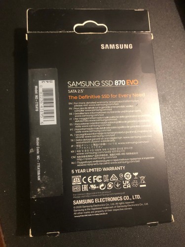 Samsung 870 EVO 4TB SATA 2.5 Inch Internal SSD MZ-77E4T0 New - Afbeelding 2 van 3