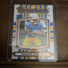 Panini 2025 Donruss Rated Rookie Omarion Hampton #14 LA Chargers Throwback