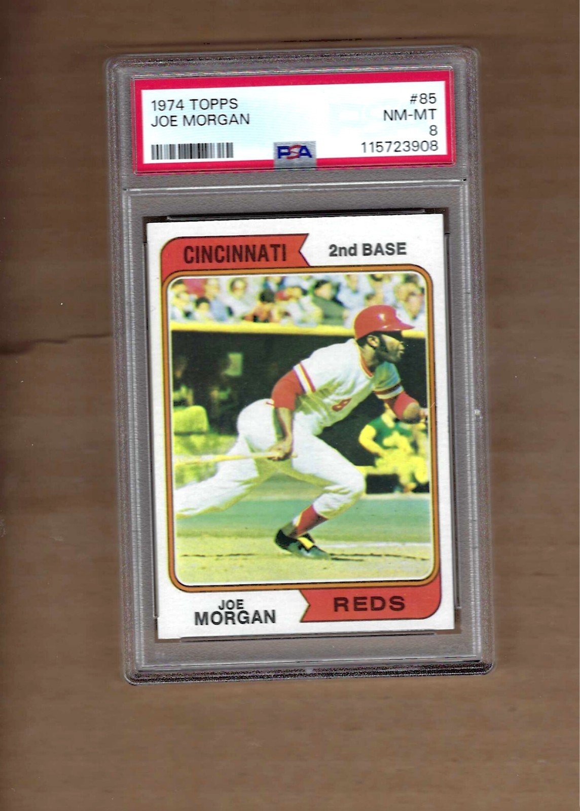 1974  TOPPS  JOE  MORGAN  #  85   PSA  8