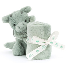 🐉NWT JELLYCAT BASHFUL DRAGON SOOTHER COMFORTER/SMALL BLANKIE 🐉
