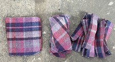 98 x Harris Tweed small pinky check fabric pieces x 19  x 4 Inches + 4 LABELS