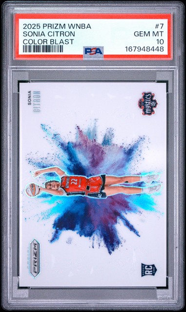 2025 Panini Prizm Wnba Color Blast #7 Sonia Citron Rookie RC PSA 10