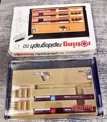 VINTAGE RARE ROTRING RAPIDOGRAPH SET 2 TECHNICAL PEN SET Germany