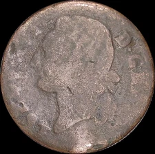 17? (1777-1791) France (1/2 Sol) Copper