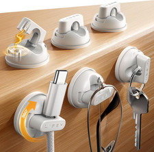 6-Pack Rotatable Cord Holder for Nightstand, 360 Rotating Magnetic Clips, No-Re