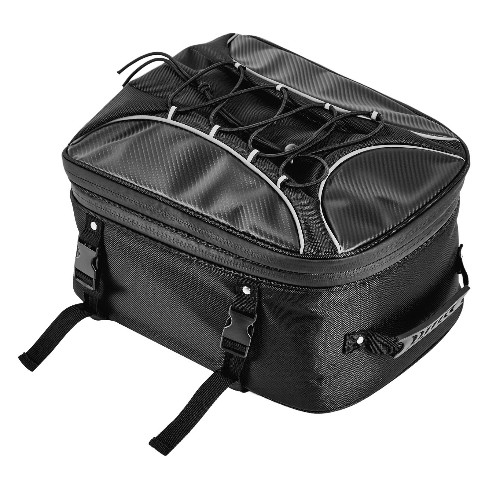 VEVOR Motorcycle Tail Bag, 22-34 L Expandable Motorcycle Rear Seat Bag with Wa