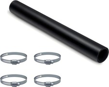 1 12 Id Gasoline Fuel Filler Neck Hose With 4 Clamps - Straight 1 Black