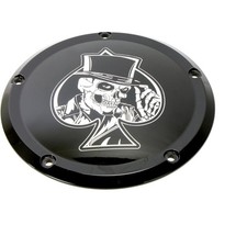 Grabado Personalizado LTD. Cubierta Derby Calavera de Picas Negra - SKUL36-46BG