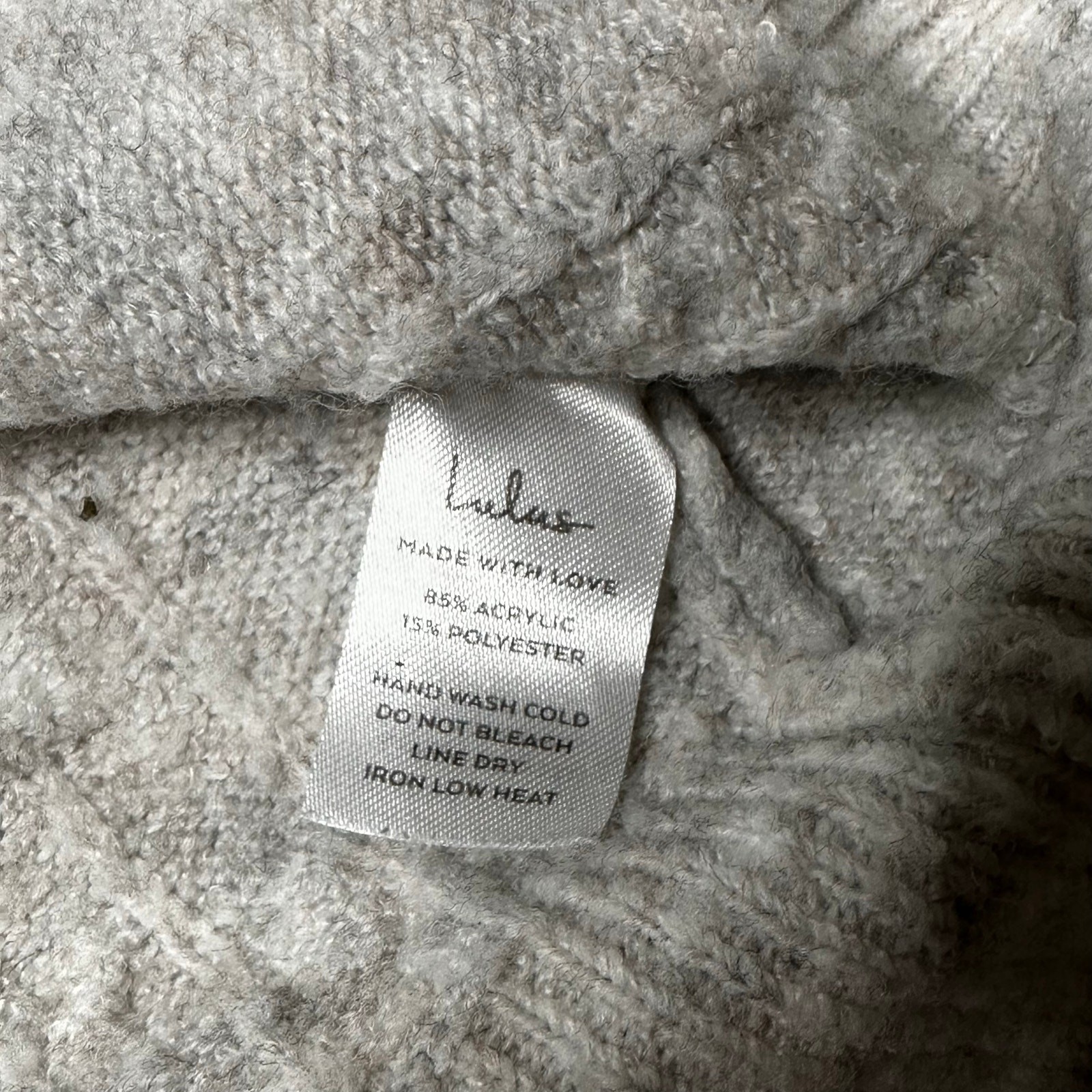 Lulus Gray Cable Knit Sweater - image 3