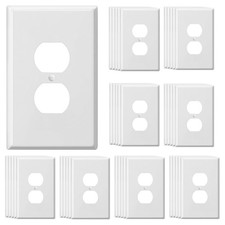 40Pcs Wall Plate Duplex Receptacle Jumbo Oversize 1Gang Gloss Outlet Cover White