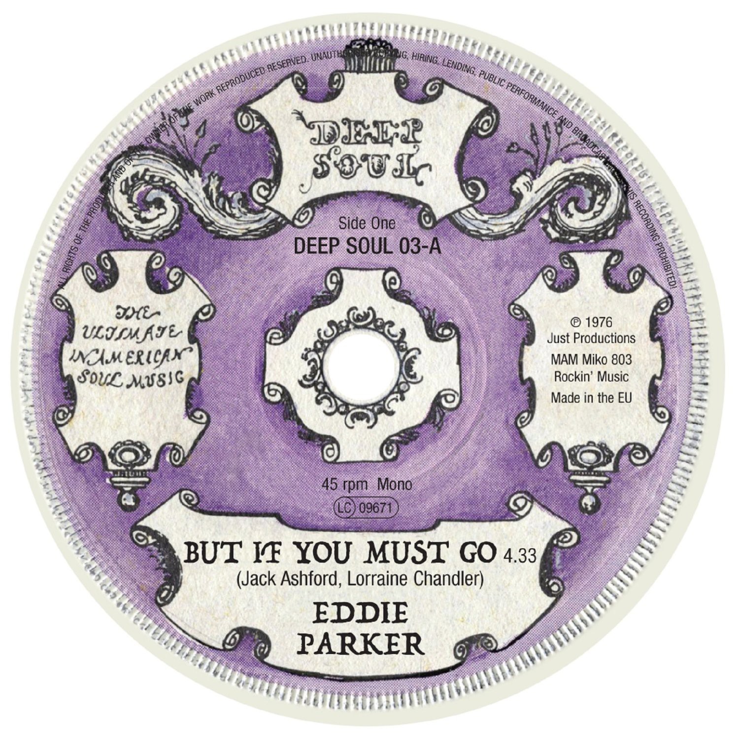 Эдди Паркер, Но если ты должен уйти (винил) 7-й сингл (ИМПОРТ ИЗ Великобритании)