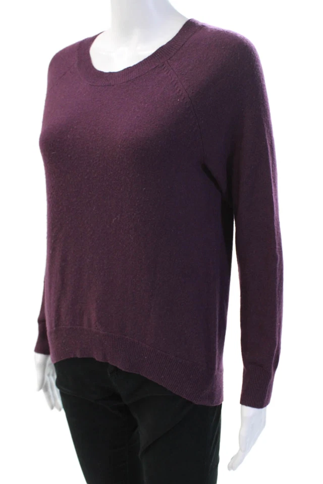 Pullover Otoño Cachemira Mujer Púrpura 100% Cachemira Cuello Redondo Talla XS Foto 2 de 4