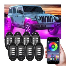 Rock Lights for Car, Multi Color RGB LED Rock Lights Kit with APP Multi-color
