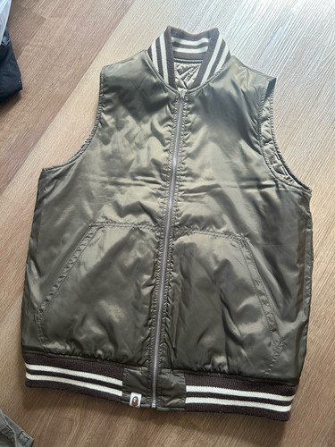 Bape Reversible Quilted Bapesta Vest Brown Large - Picture 7 of 8