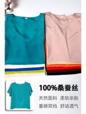 100 Mulberry Silk T-Shirt Vest Breathable Spring 2025 Simple Solid Color T-Shir