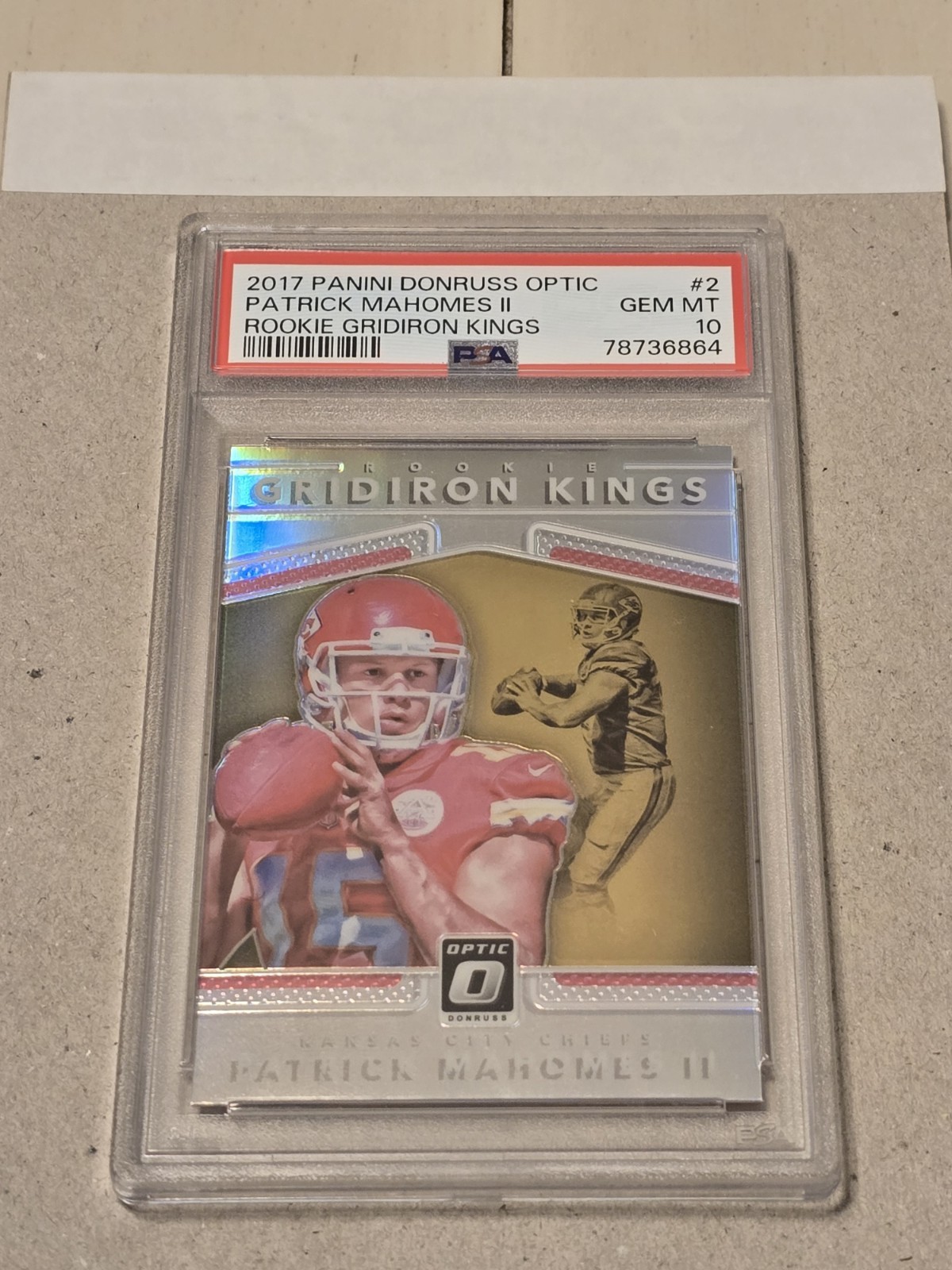 Patrick Mahomes Panini Donruss Optic Gridiron Kings #2 Rookie Gridiron Kings Auto