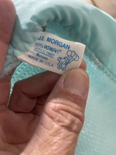 De Colección JE Morgan Manta Bebé Aqua Cuna Tejido Waffle Borde Satinado Lovey 33x49 - Imagen 4 de 4