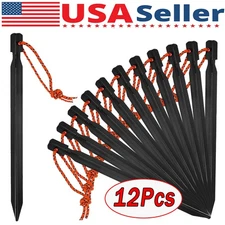 12 Pcs Tent Stakes Heavy Duty, Aluminum Tent Stakes Pegs, Metal Tent Spikes