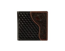 Nocona Western Wallet Mens Bifold Basketweave Emboss Brown N500046902
