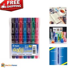 Versatile Assorted Colors FriXion Erasable Gel Pens - Fine 0.7 mm Tips, Set of 7