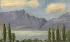 Small Oil On Panel Mountain Landscape Post-Impressionist French School