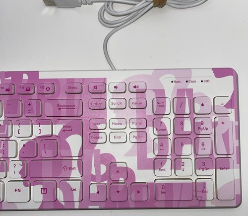 Barbie Computer Pink Printed Keyboard USB Wired Barbie Mattel 2023 - Picture 3 of 7