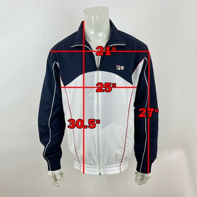FILA Windbreaker Jacket Full Zip White 