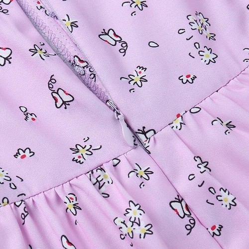 Robe À Fleurs Pour Femmes À Volants Mini Courte Straps Mignonne Violette - Photo 12/12