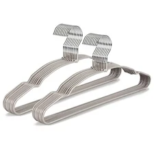 Metal Hangers 20 Pack Non Slip Clothes Hangers Space Saving Heavy Duty Rubber...