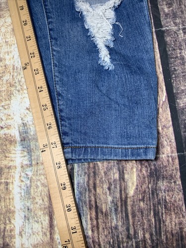 Pantalones de mezclilla Forever 21 talla grande para mujer 20 ajustados al tobillo desgastados cintura alta elásticos - Imagen 3 de 11