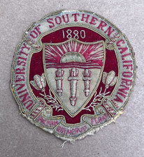 Rare USC Trojans University of Southern California Crest Logo Sew-On Patch 1950s
