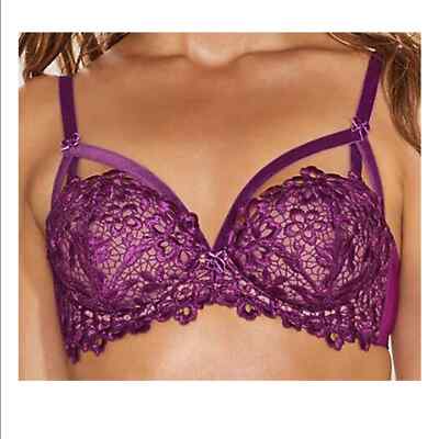 Dita Von Teese Cage Inspired Dahlia Balconette Bra Purple 30D