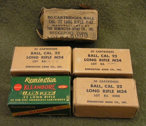 CAL DE BOLA REMINGTON BRAZOS M24. .22 RIFLE LARGO SEGUNDA GUERRA MUNDIAL NUEVO RÉPLICA CAJAS DE MUNICIÓN - Imagen 3 de 10