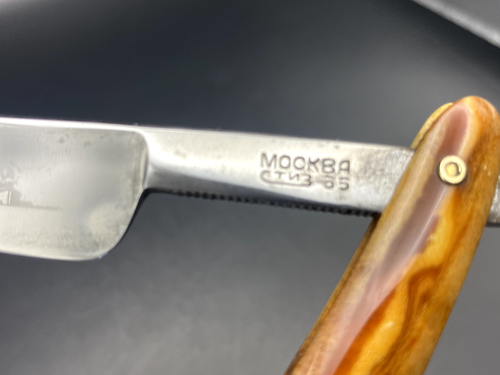 🚩 Navaja de afeitar de colección 1955 soviética recta STIZ Moscú URSS caja de cuchillas de afeitar - Imagen 5 de 8