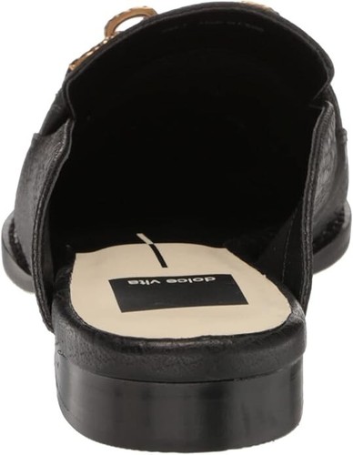 Dolce Vita Sidon Black Leather Loafer Flats Mules Woman's Shoes size 9 NEW - Picture 3 of 7