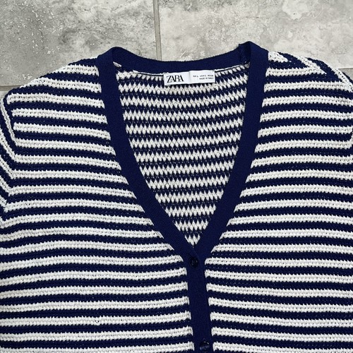 Cárdigan Suéter Vestido Náutico Blogger Zara Tejido a Rayas Manga Larga Longline L - Imagen 13 de 20