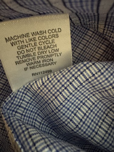 Taylorbyrd Collection Boys Size 12 Long Sleeve Button Up Blue Plaid 100% Cotton - Picture 10 of 11